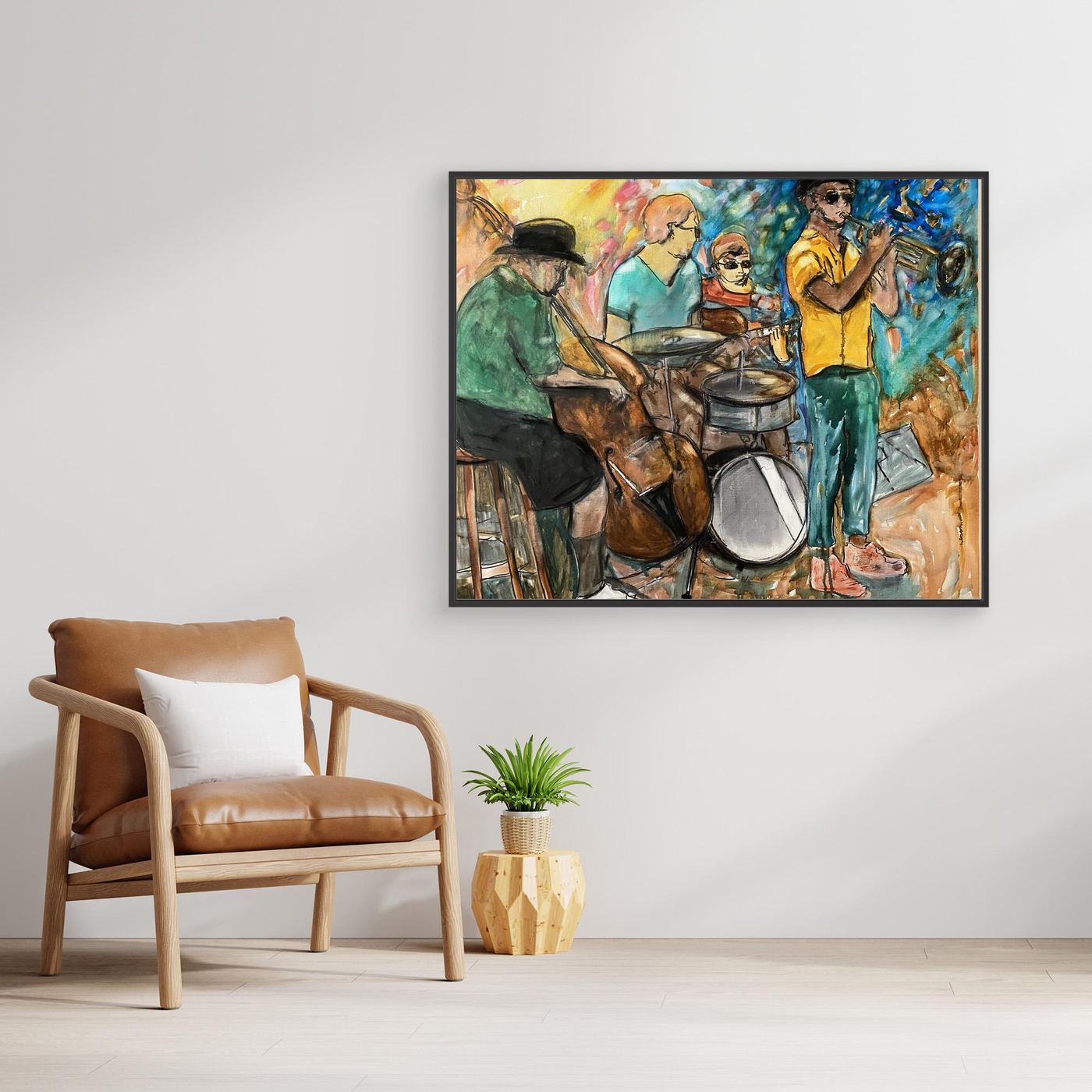 Jazz Vibes – Färgglad musiktavla på canvas