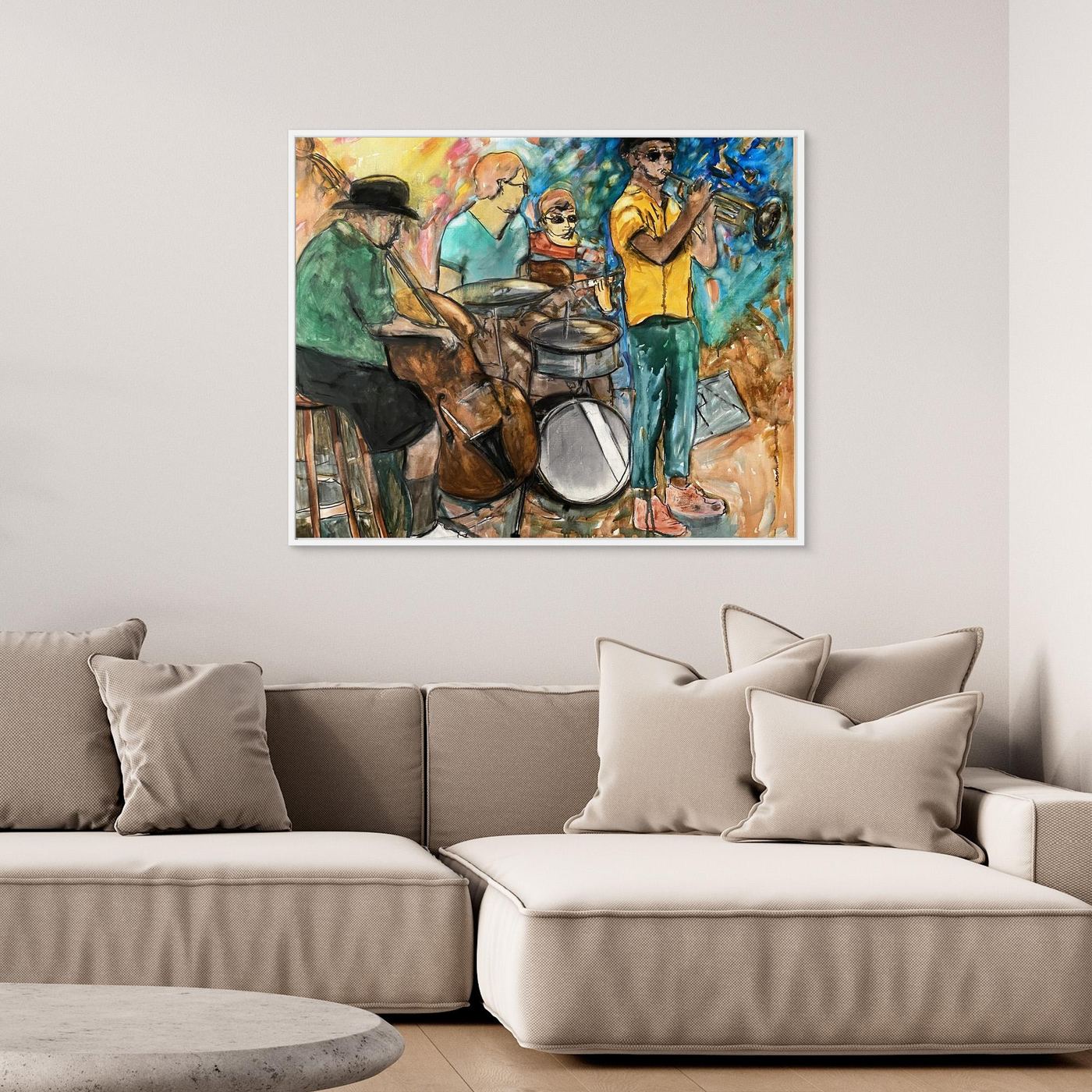 Jazz Vibes – Färgglad musiktavla på canvas