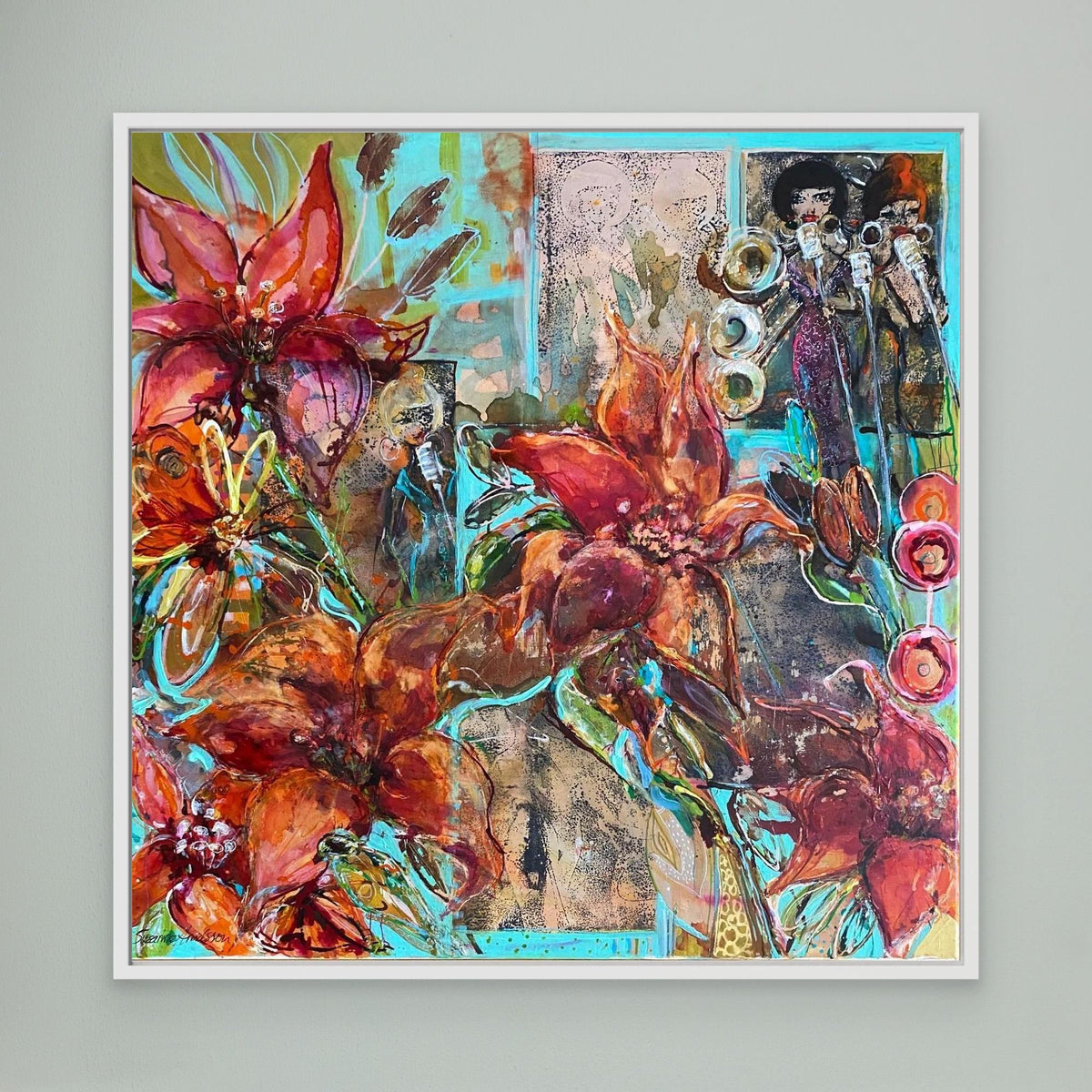 Köpa tavla – Tryck på Canvas Mystical Garden Jazz