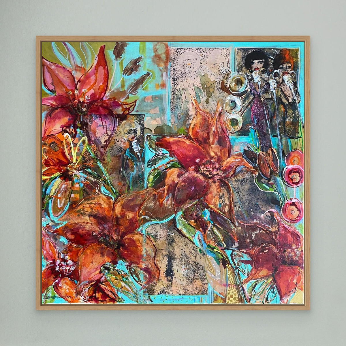 Köpa tavla – Tryck på Canvas Mystical Garden Jazz