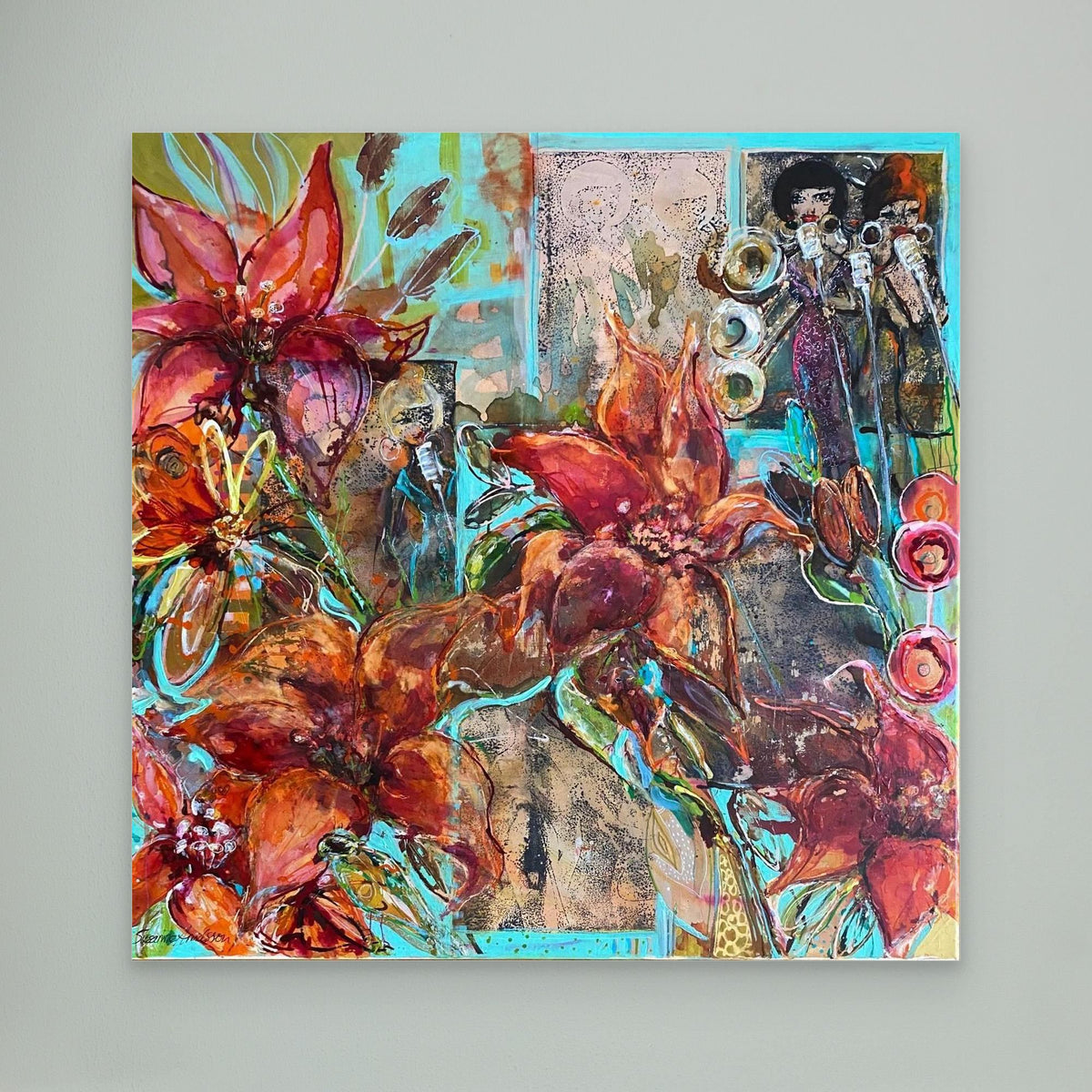 Köpa tavla – Tryck på Canvas Mystical Garden Jazz