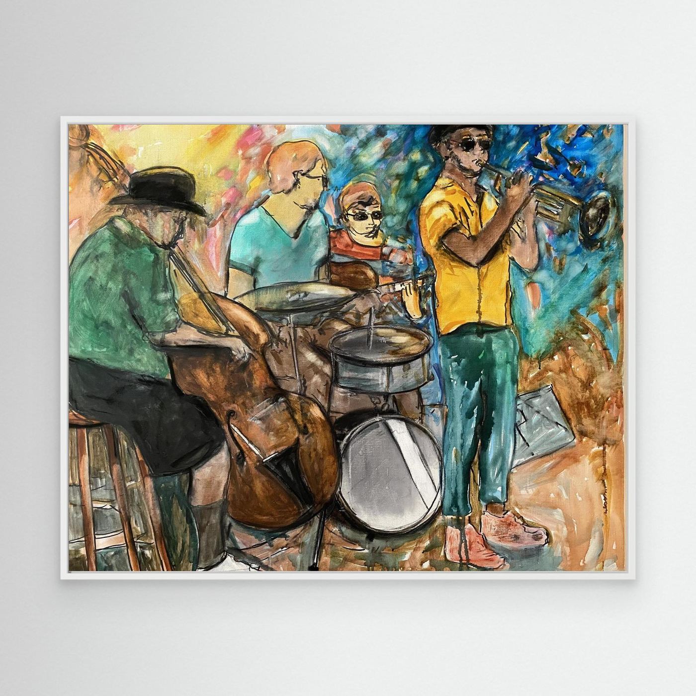 Jazz Vibes – Färgglad musiktavla på canvas