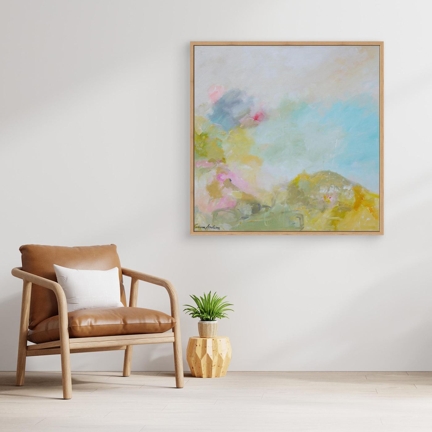 Tryck på canvas – Drömlikt landskap i pastell 