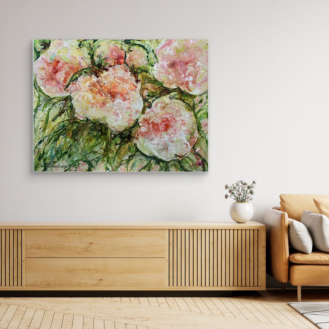 Peonies in Bloom – modern blomstertavla