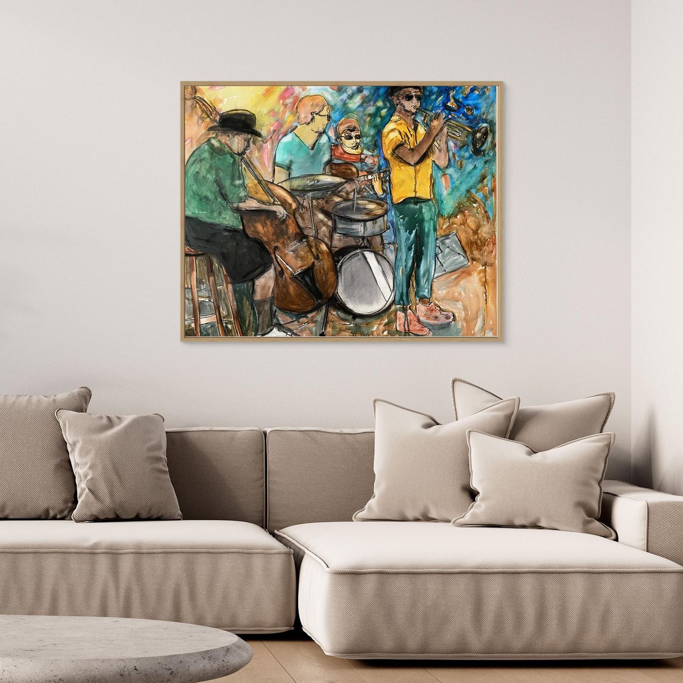 Jazz Vibes – Färgglad musiktavla på canvas