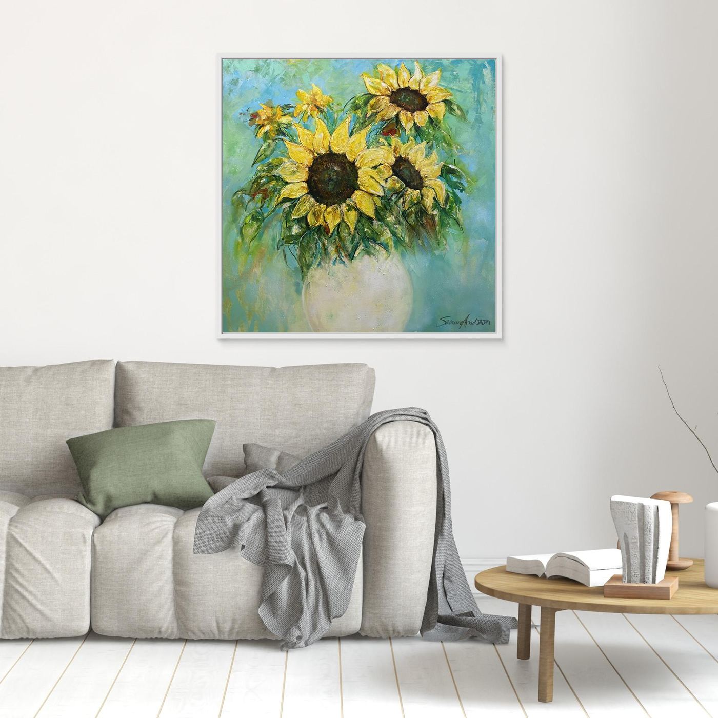 Solrosor – färgstarkt konsttryck på canvas - Modern konst