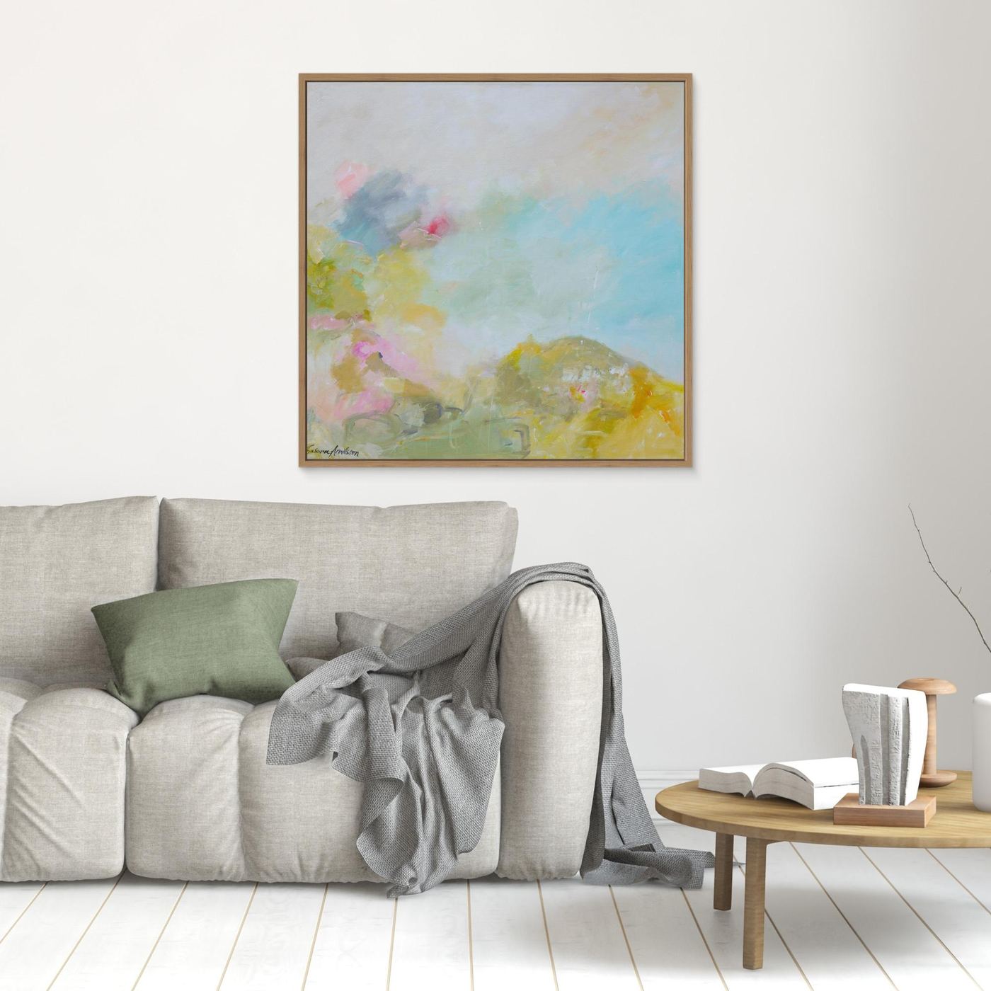 Tryck på canvas – Drömlikt landskap i pastell 