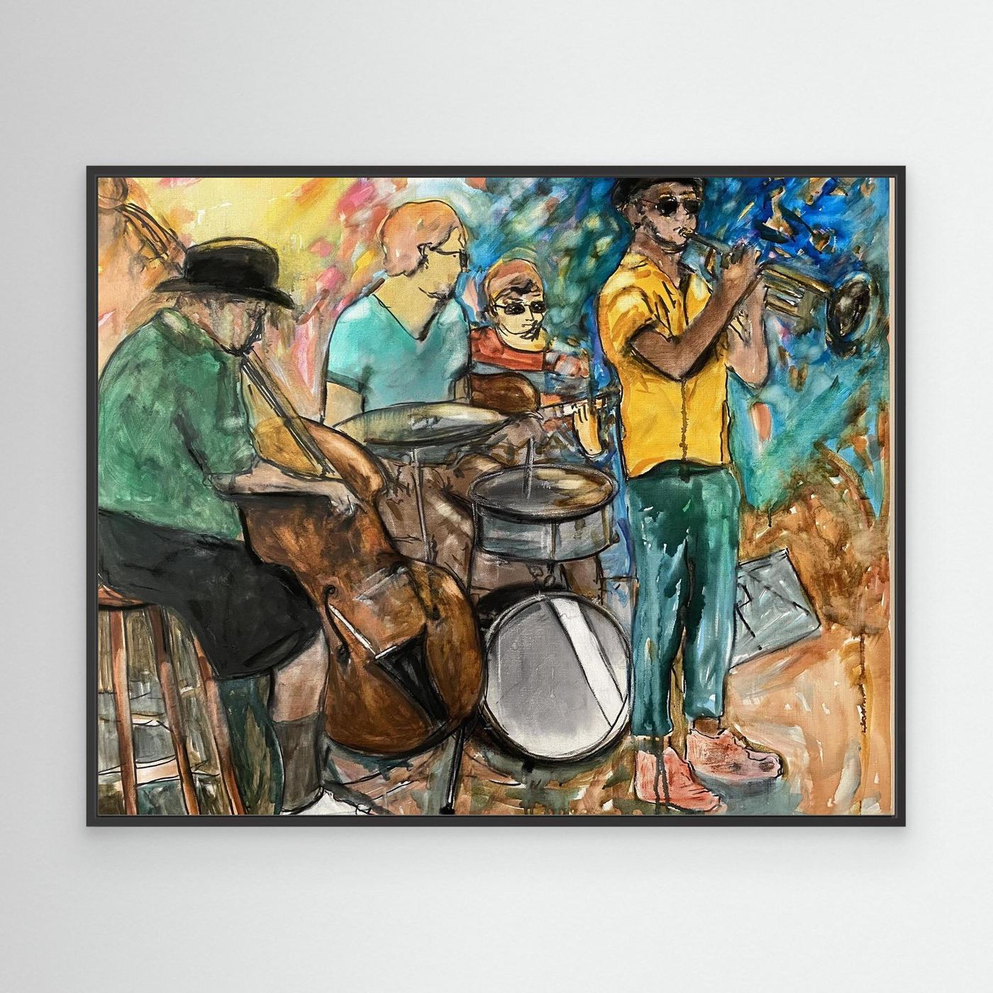 Jazz Vibes – Färgglad musiktavla på canvas