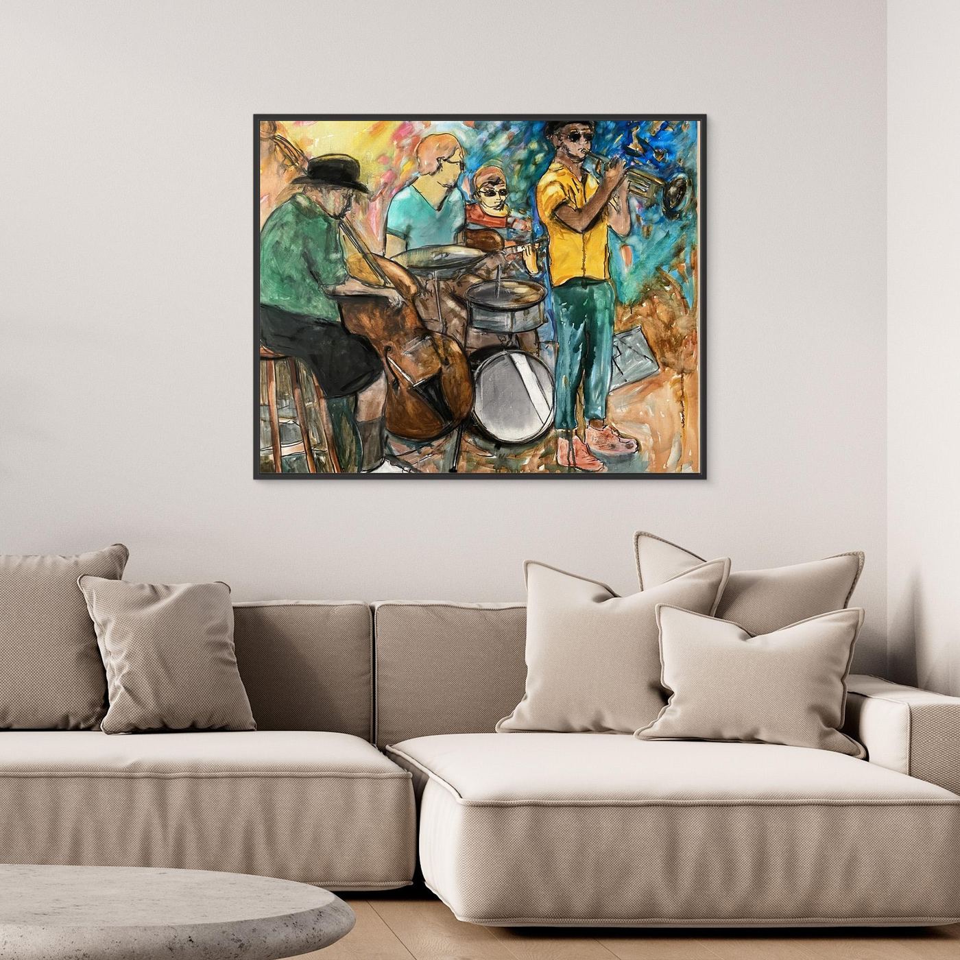 Jazz Vibes – Färgglad musiktavla på canvas