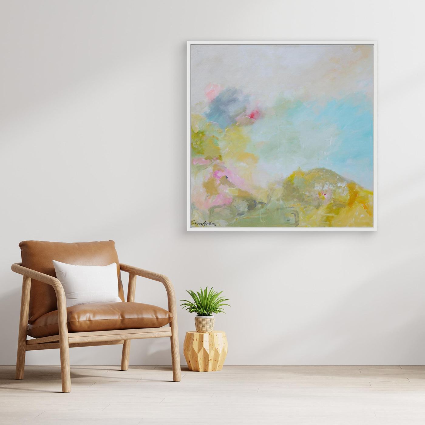 Tryck på canvas – Drömlikt landskap i pastell 