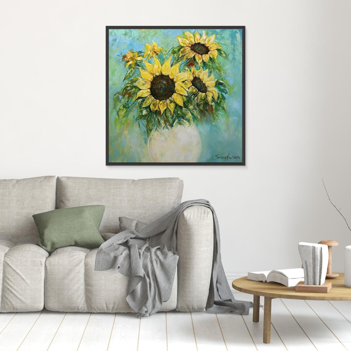 Solrosor – färgstarkt konsttryck på canvas - Modern konst