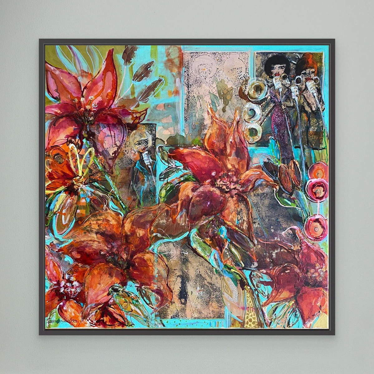 Köpa tavla – Tryck på Canvas Mystical Garden Jazz
