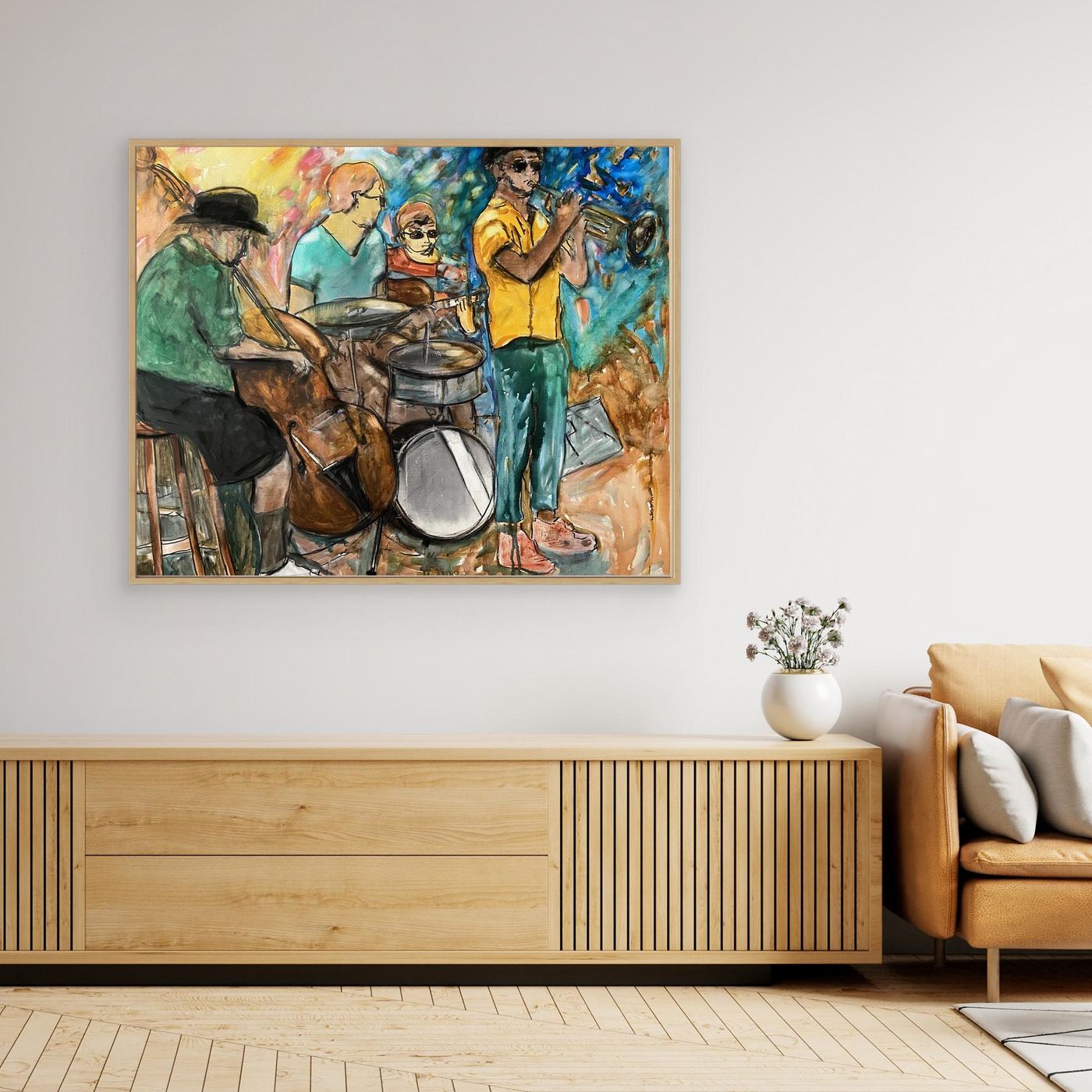 Jazz Vibes – Färgglad musiktavla på canvas