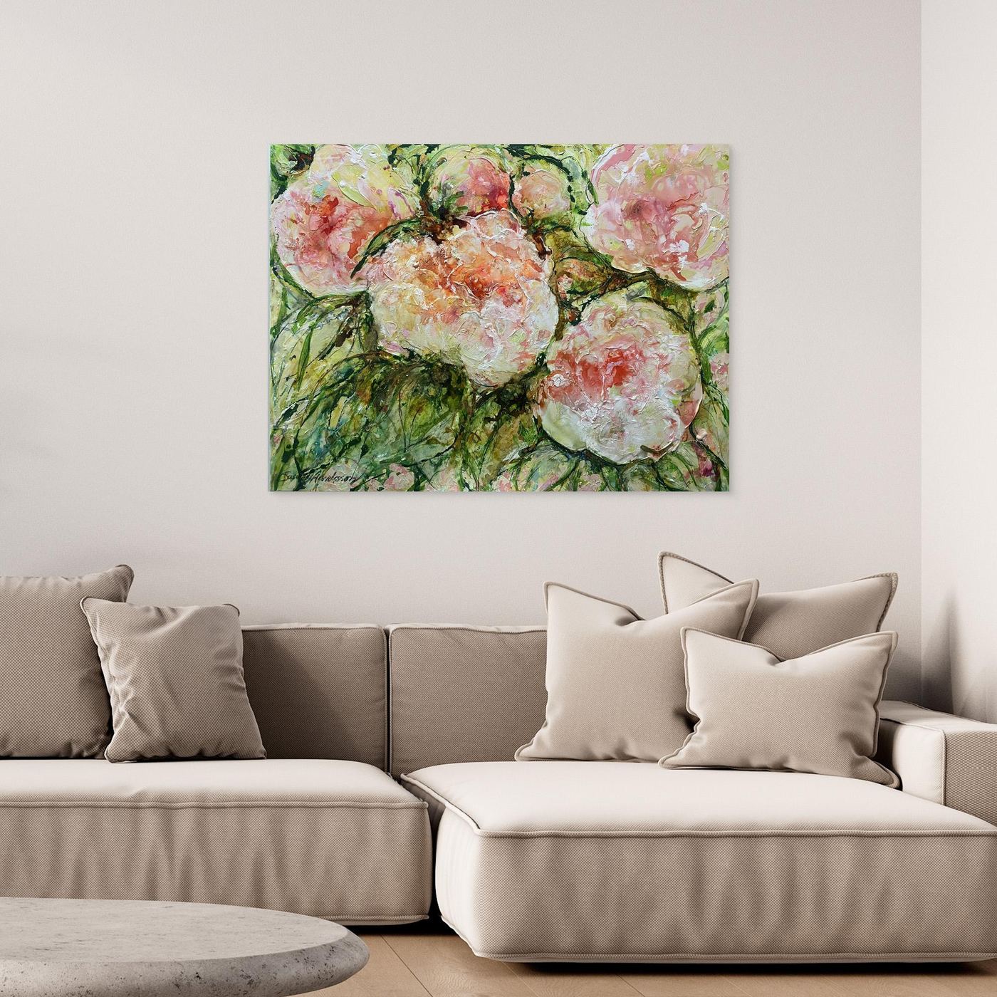 Peonies in Bloom – modern blomstertavla