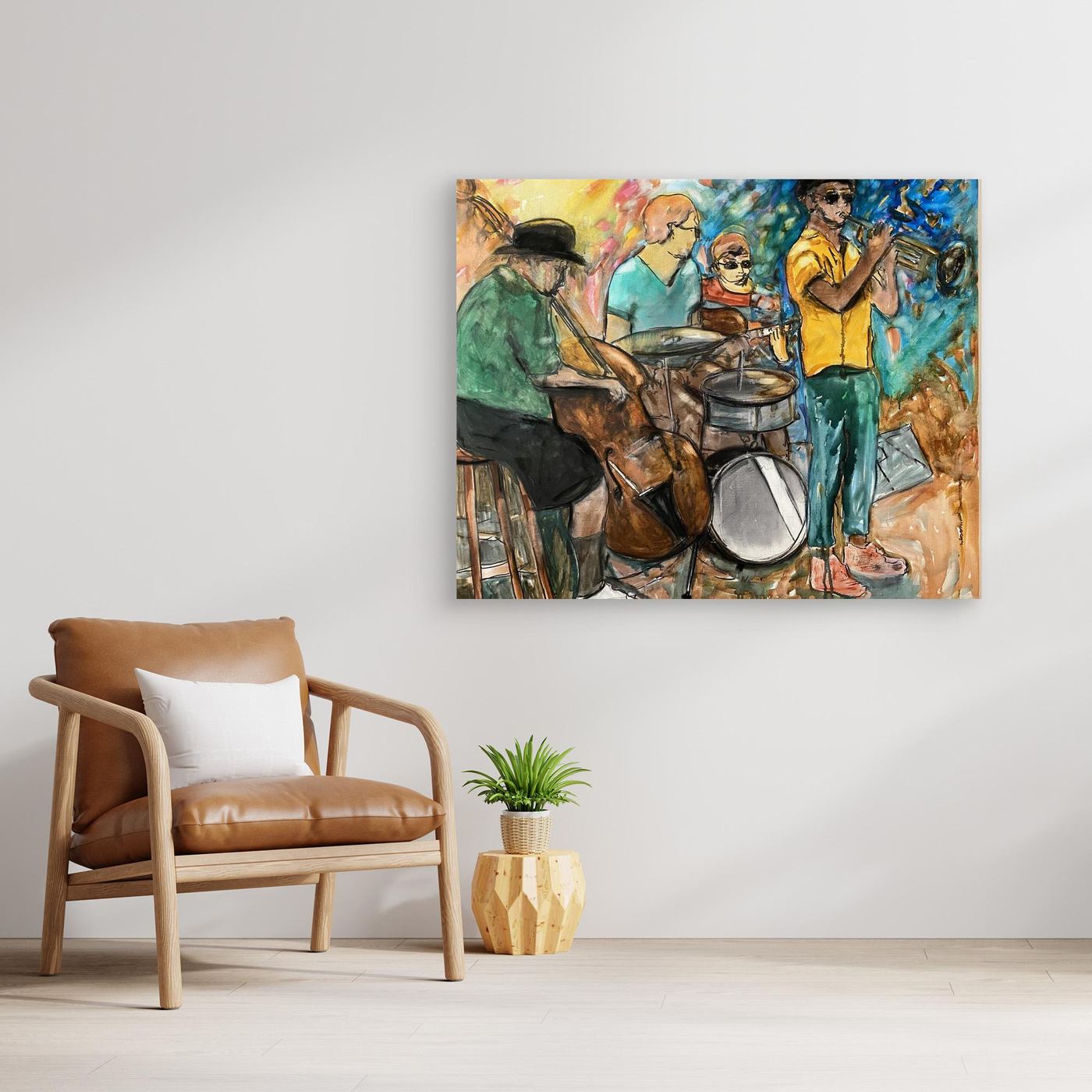 Jazz Vibes – Färgglad musiktavla på canvas