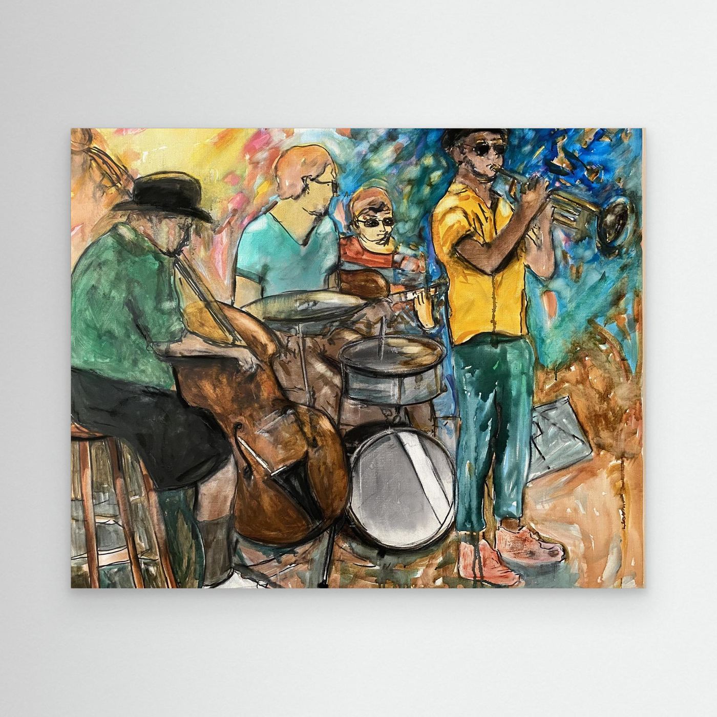 Jazz Vibes – Färgglad musiktavla på canvas