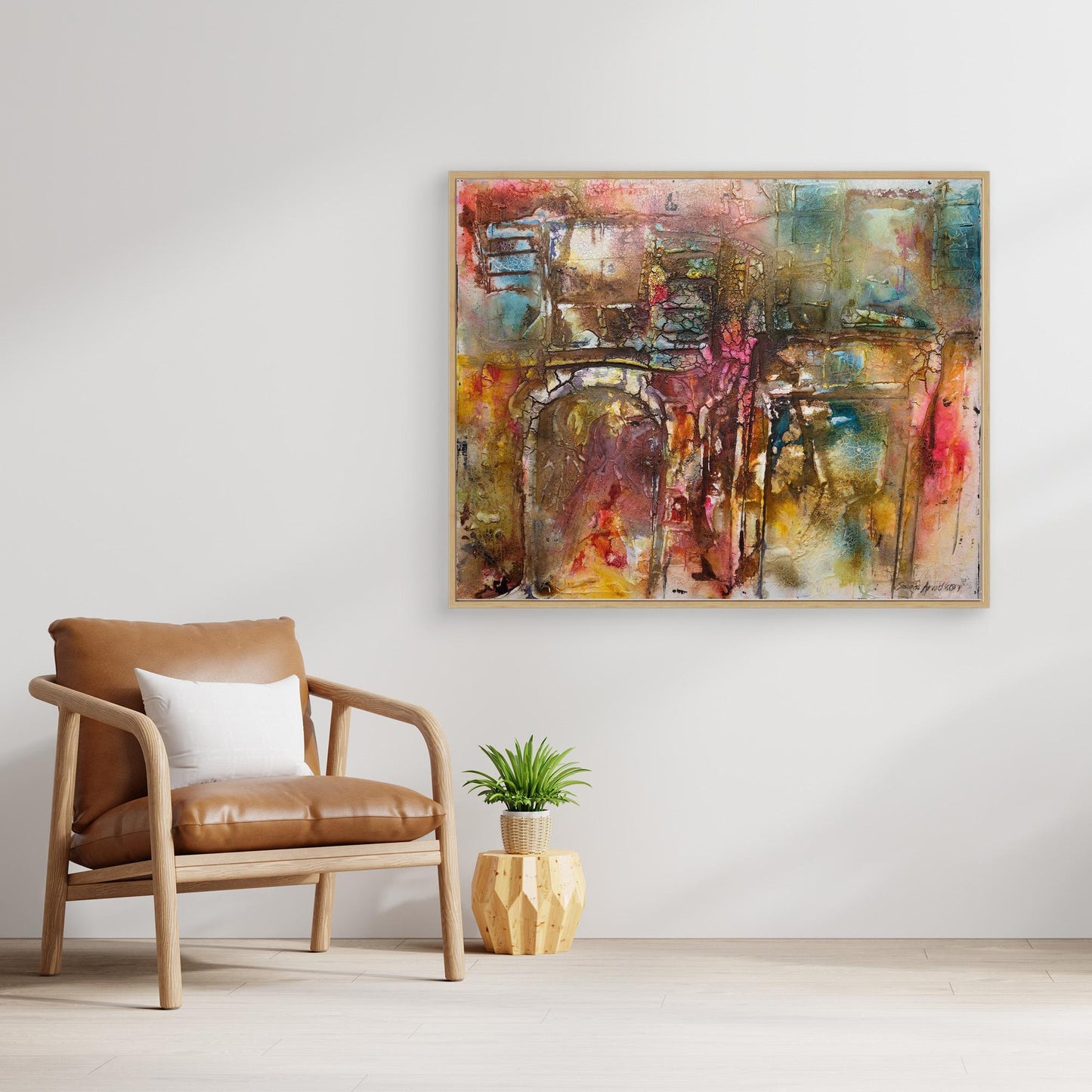 Abstrakt färgsprakande konst – tryck på canvas i stora storlekar