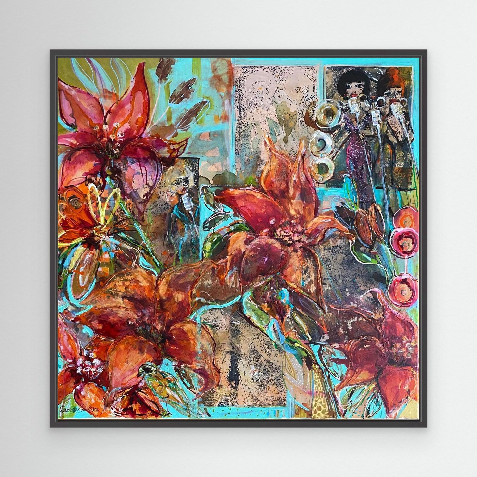 Köpa tavla – Tryck på Canvas Mystical Garden Jazz