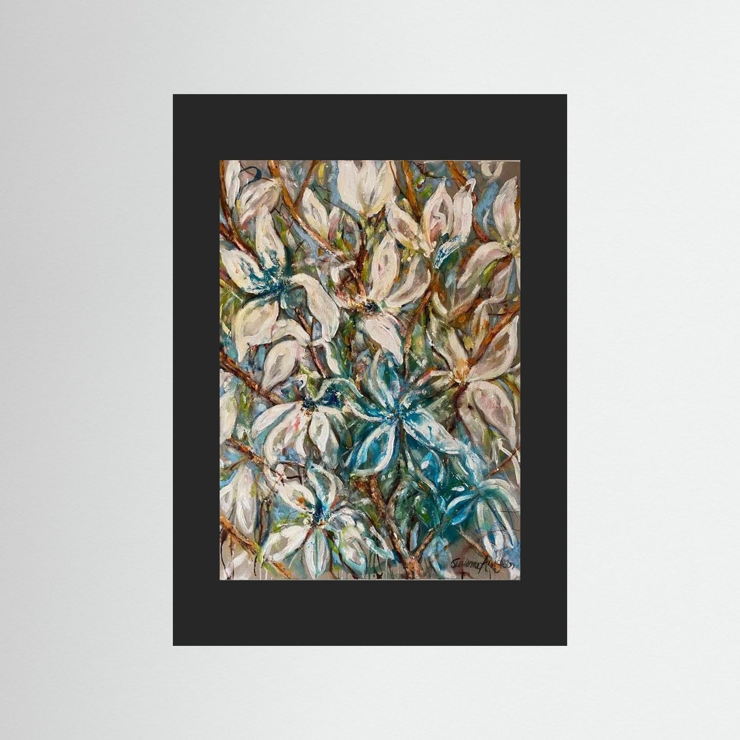 Magnolia grenar – konsttryck med mjuk elegans