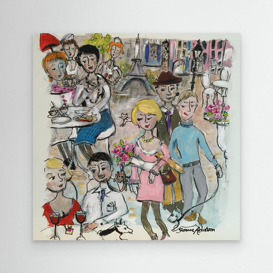  Konsttryck på canvas - Paris – en naivistisk vy