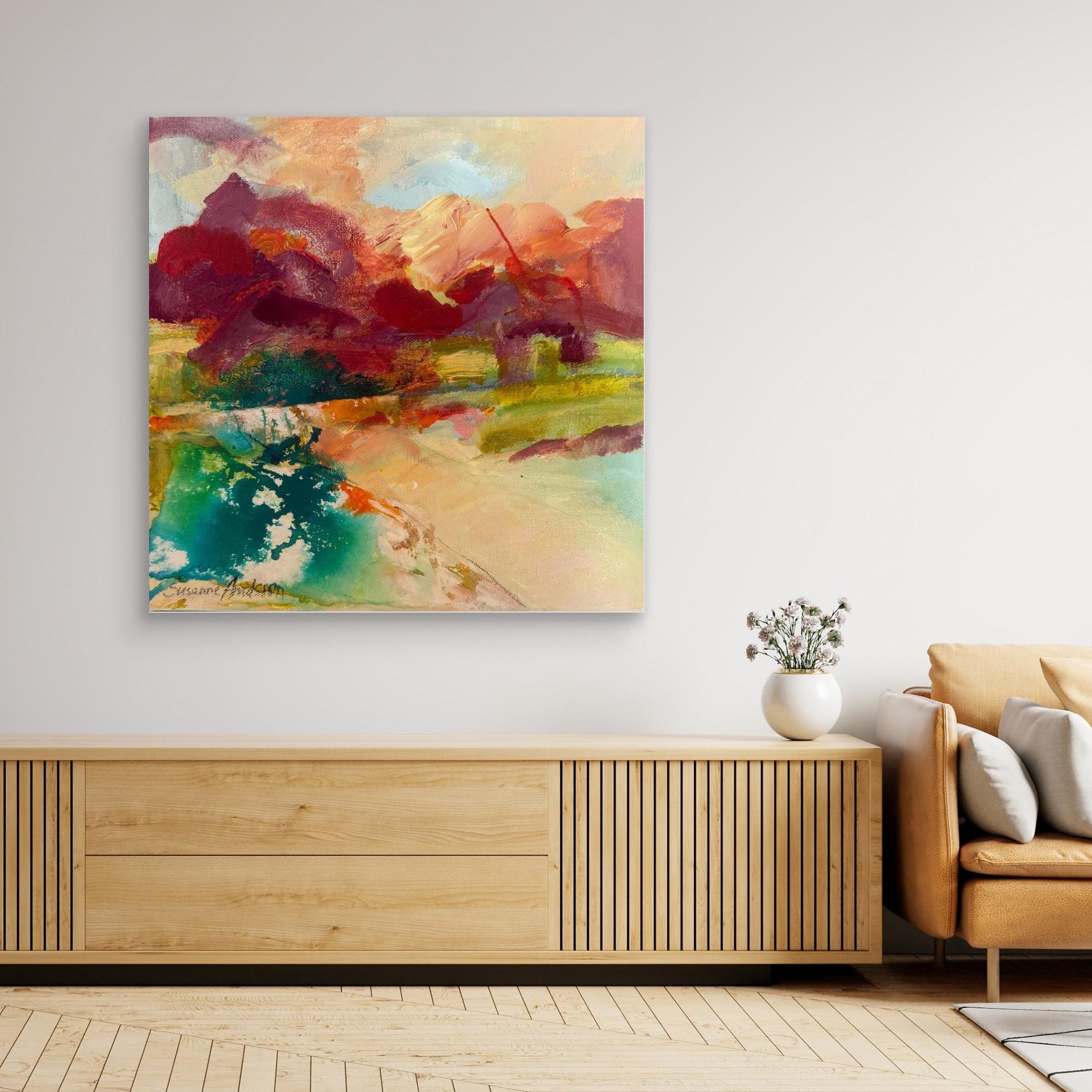 Sprudlande Färgglädje - Tryck på canvas