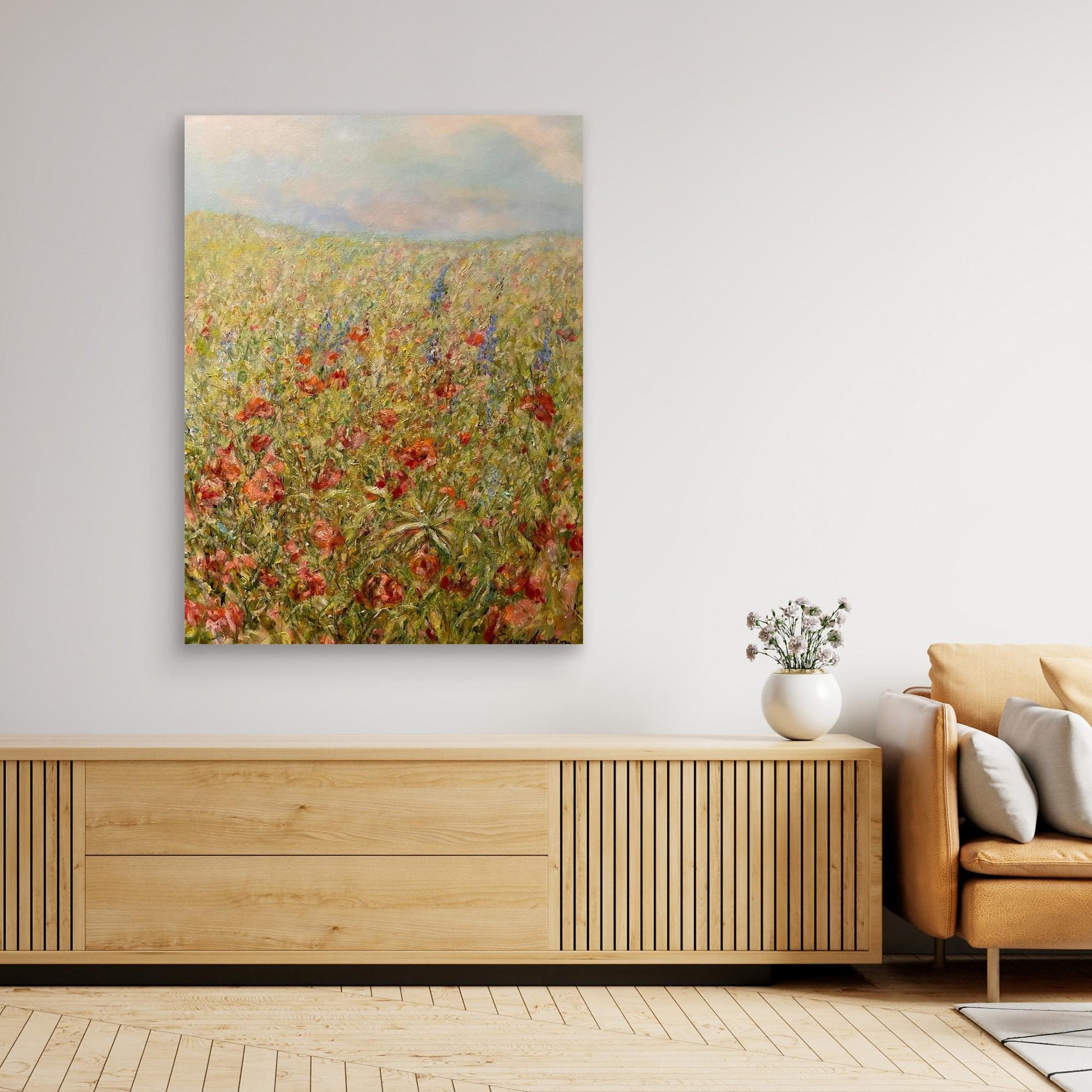 Sommaräng – konsttryck på duk i impressionistisk stil