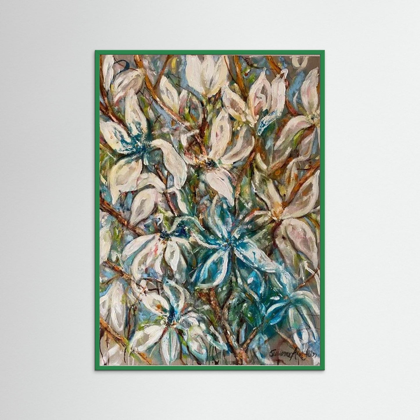 Magnolia grenar – konsttryck med mjuk elegans