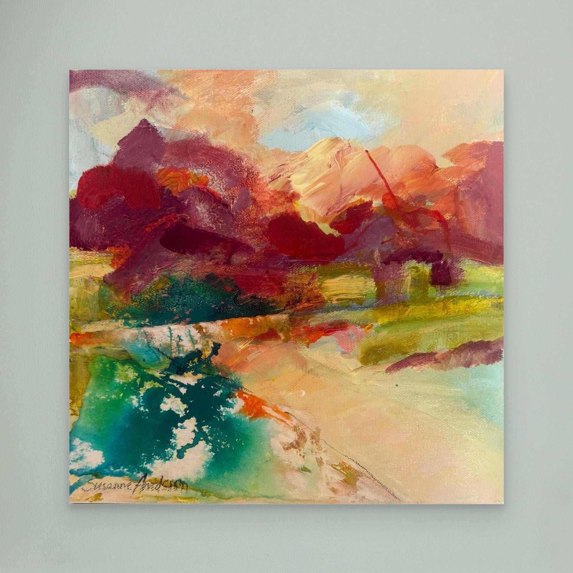 Sprudlande Färgglädje - Tryck på canvas