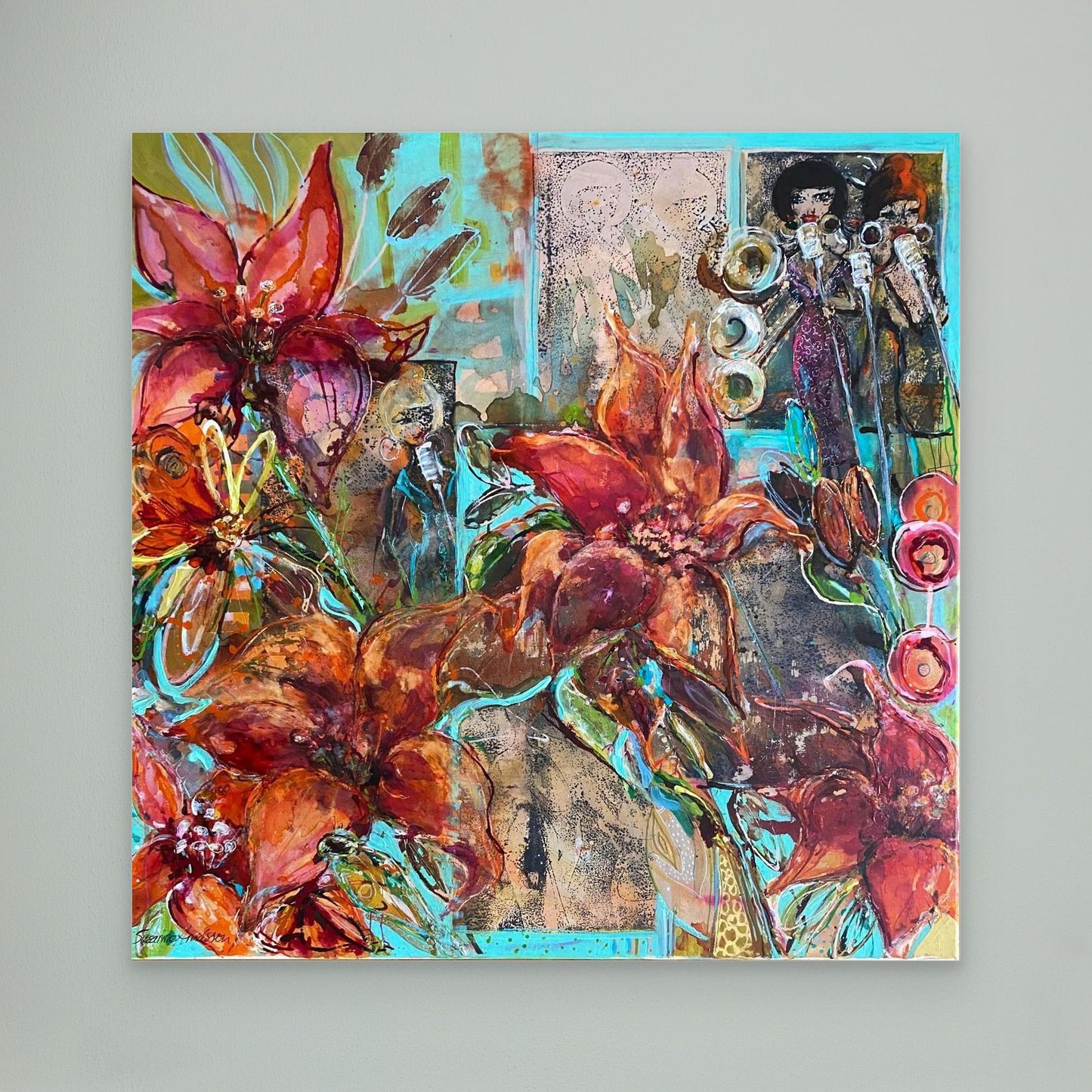 Köpa tavla – Tryck på Canvas Mystical Garden Jazz