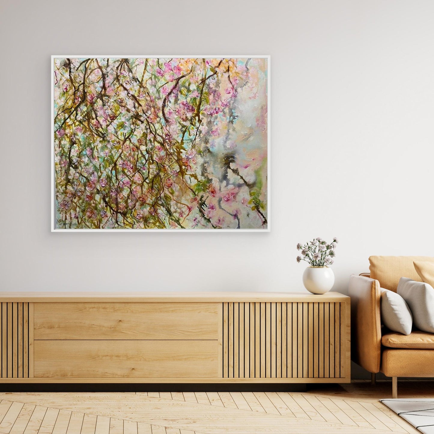 Blommande Grenar – konsttryck på canvas med ljus vårkänsla