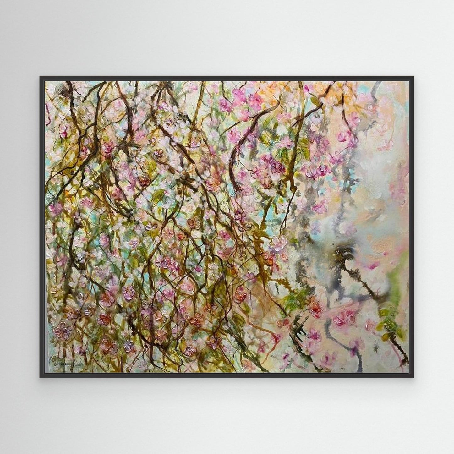 Blommande Grenar – konsttryck på canvas med ljus vårkänsla