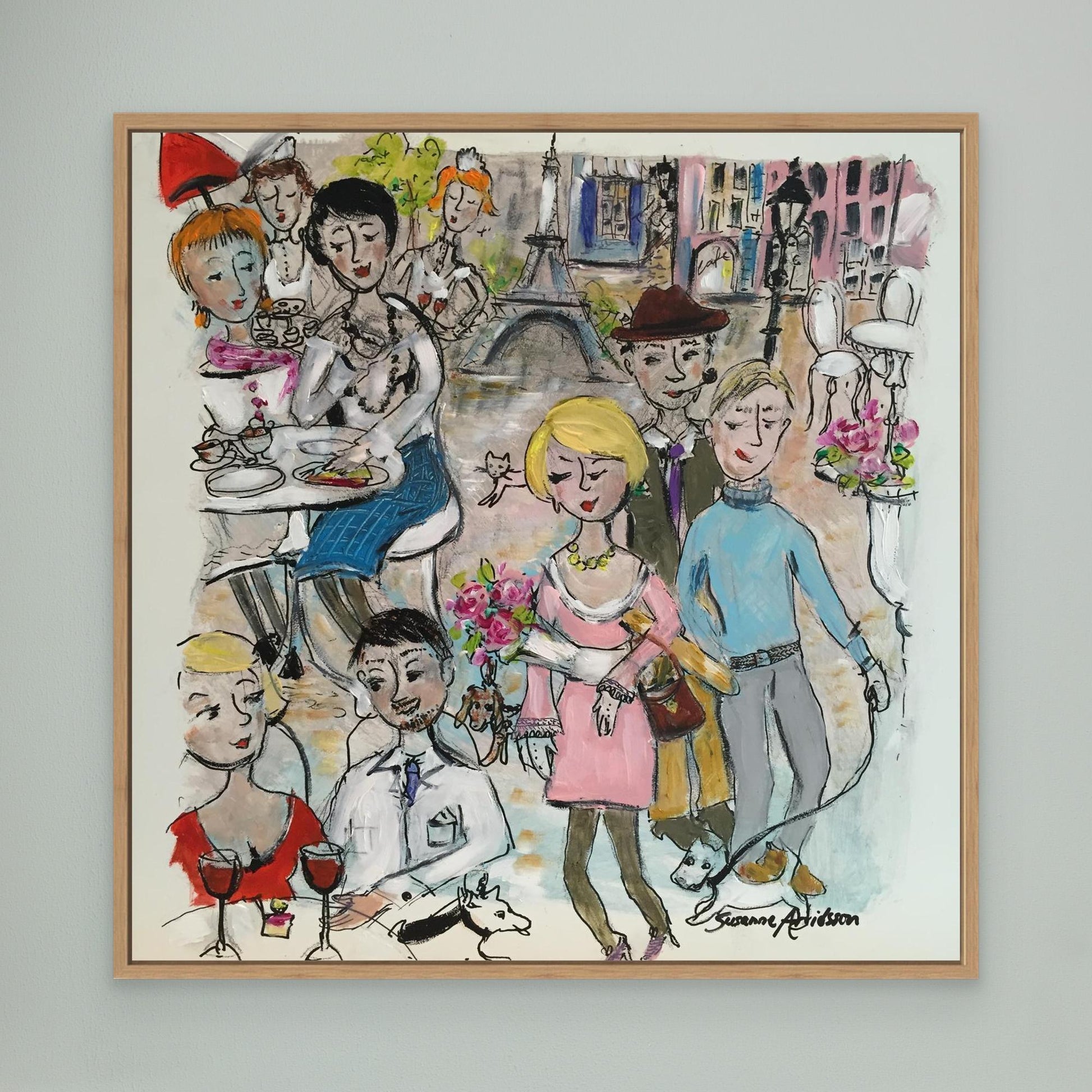  Konsttryck på canvas - Paris – en naivistisk vy