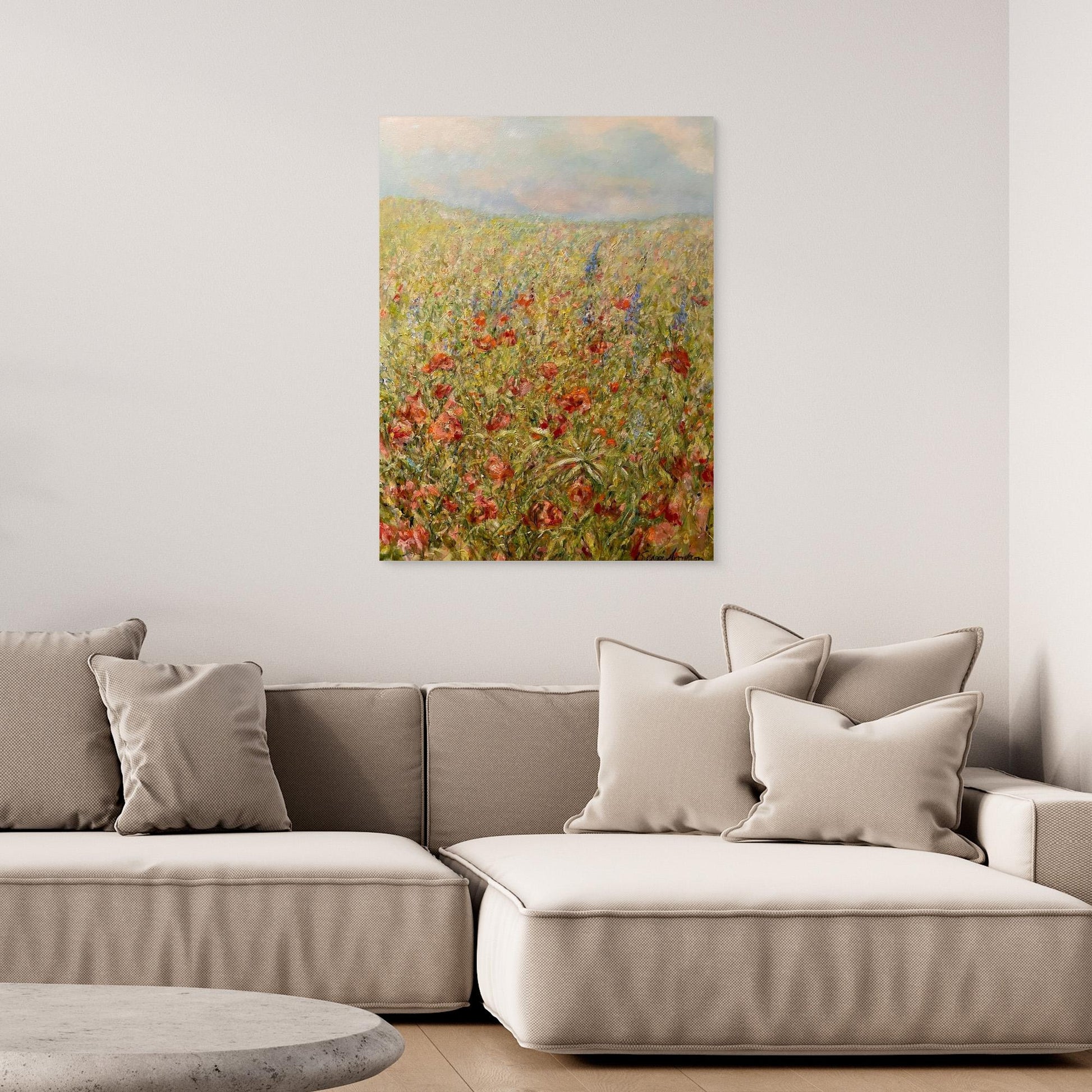 Sommaräng – konsttryck på duk i impressionistisk stil