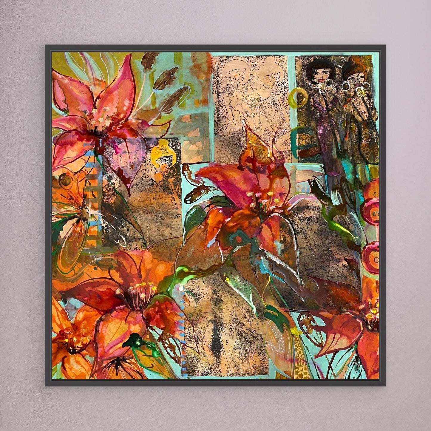 Köpa tavla – Tryck på Canvas Mystical Garden Jazz