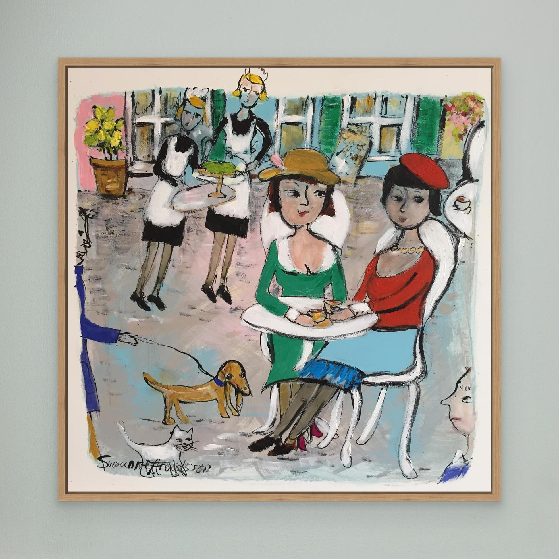 Konsttryck på canvas - Livet på torget