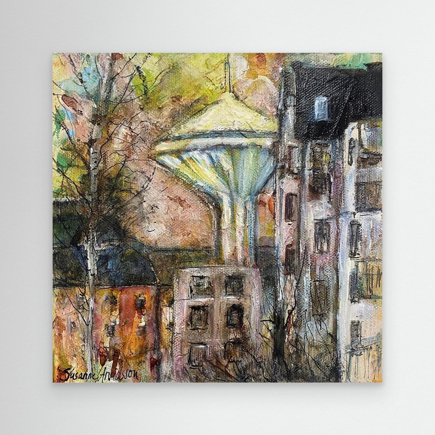 Konsttryck på canvasduk- på Svampen i Örebro