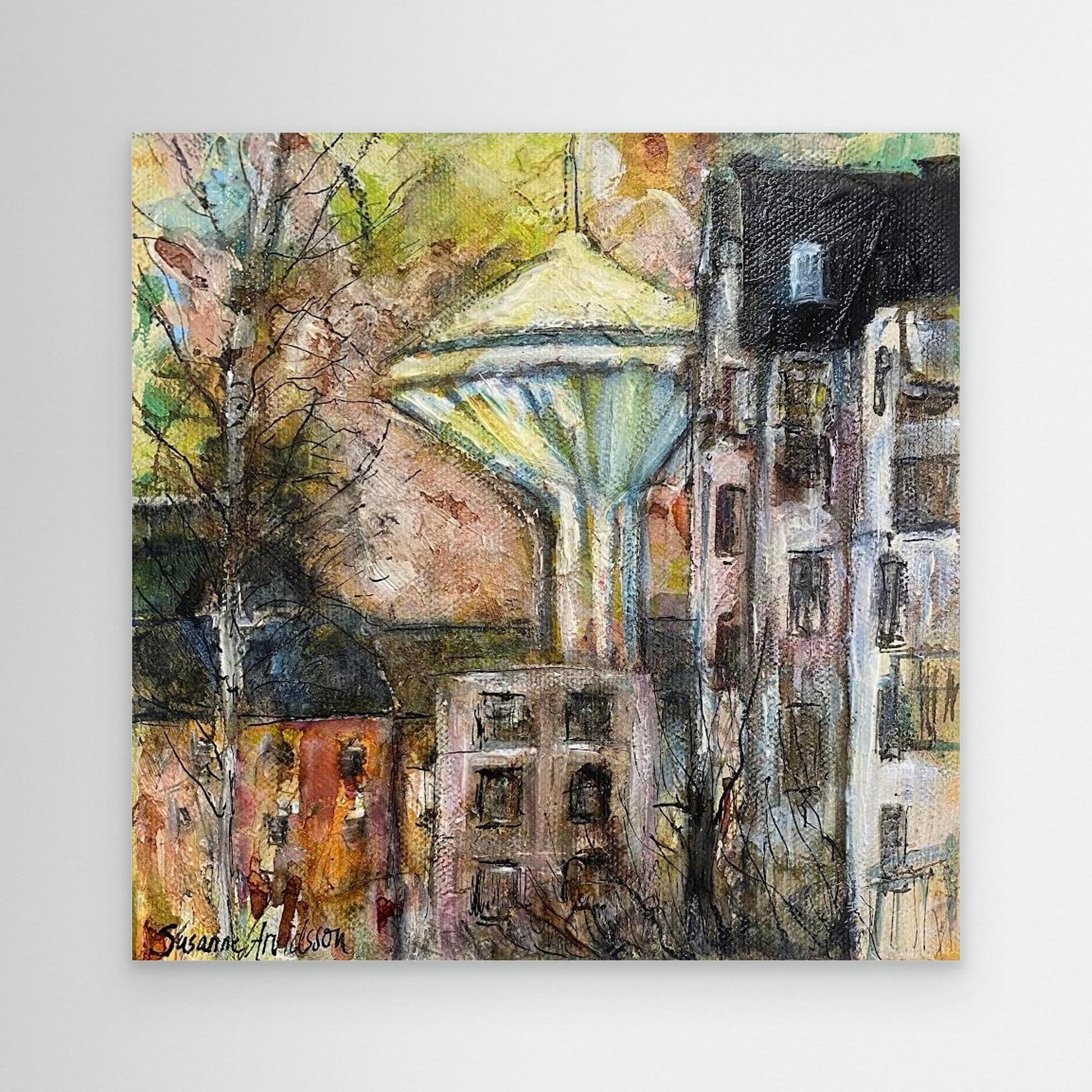 Konsttryck på canvasduk- på Svampen i Örebro