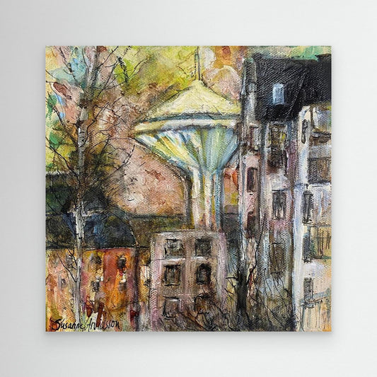 Konsttryck på canvasduk- på Svampen i Örebro