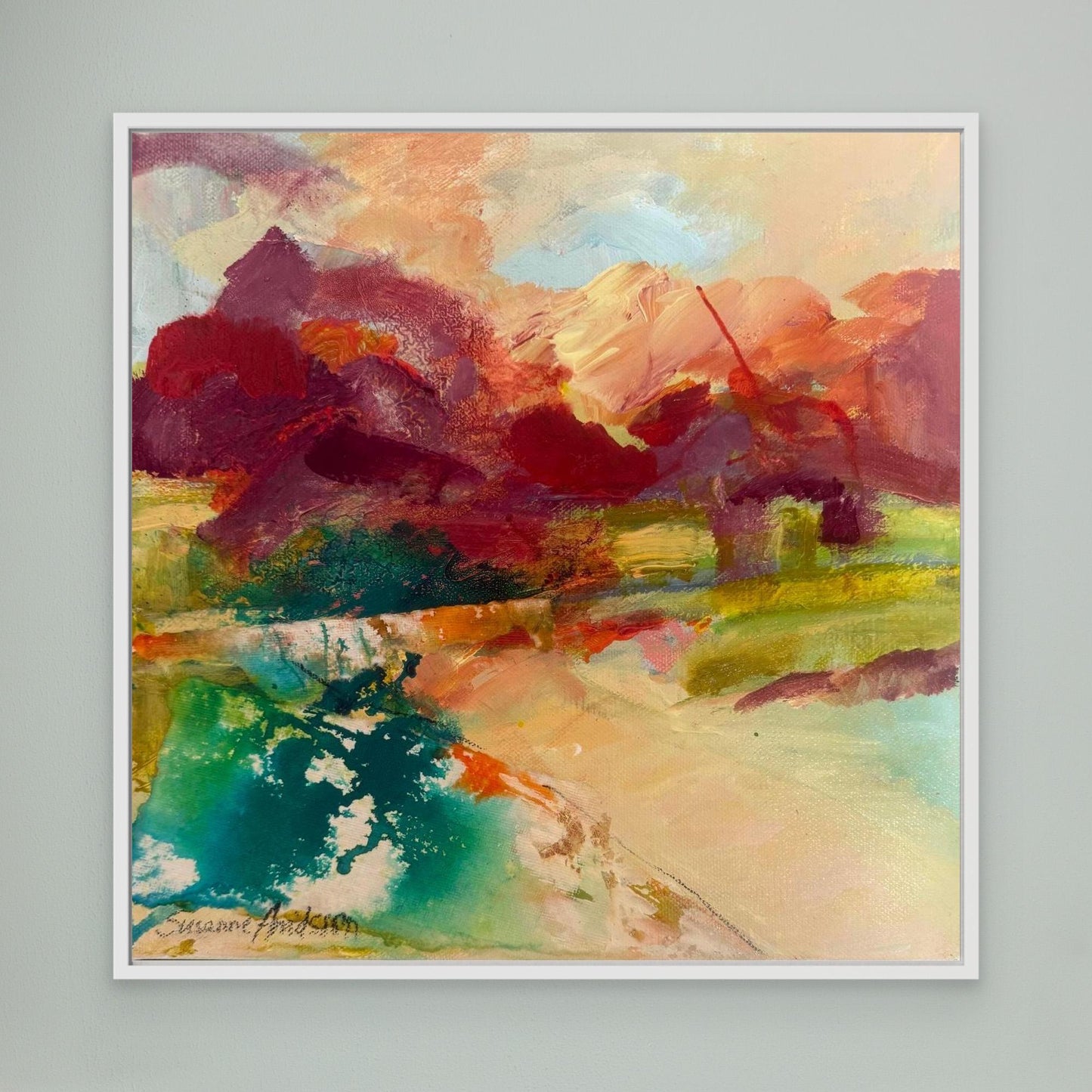 Sprudlande Färgglädje - Tryck på canvas