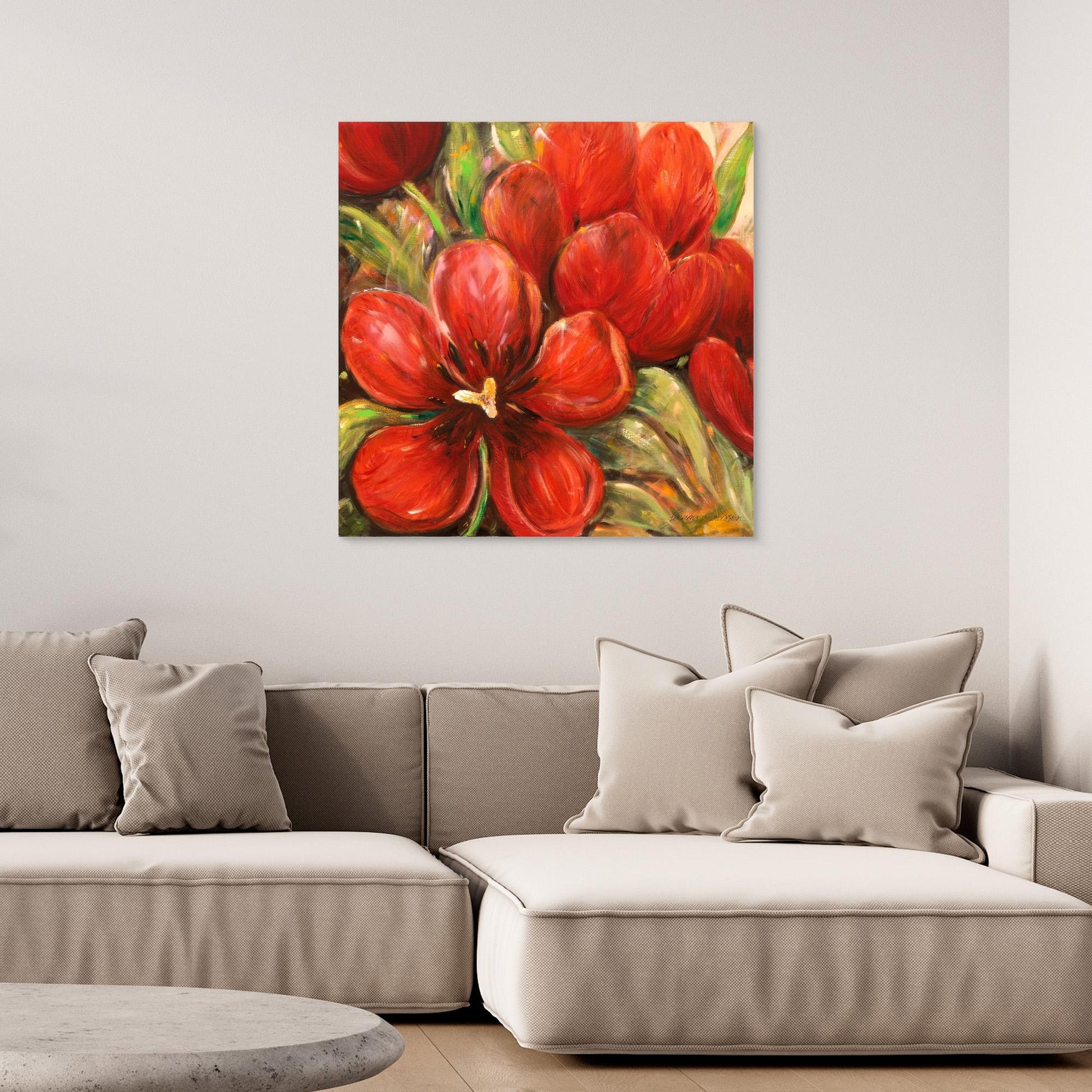 Röda tulpaner - prints on Canvas