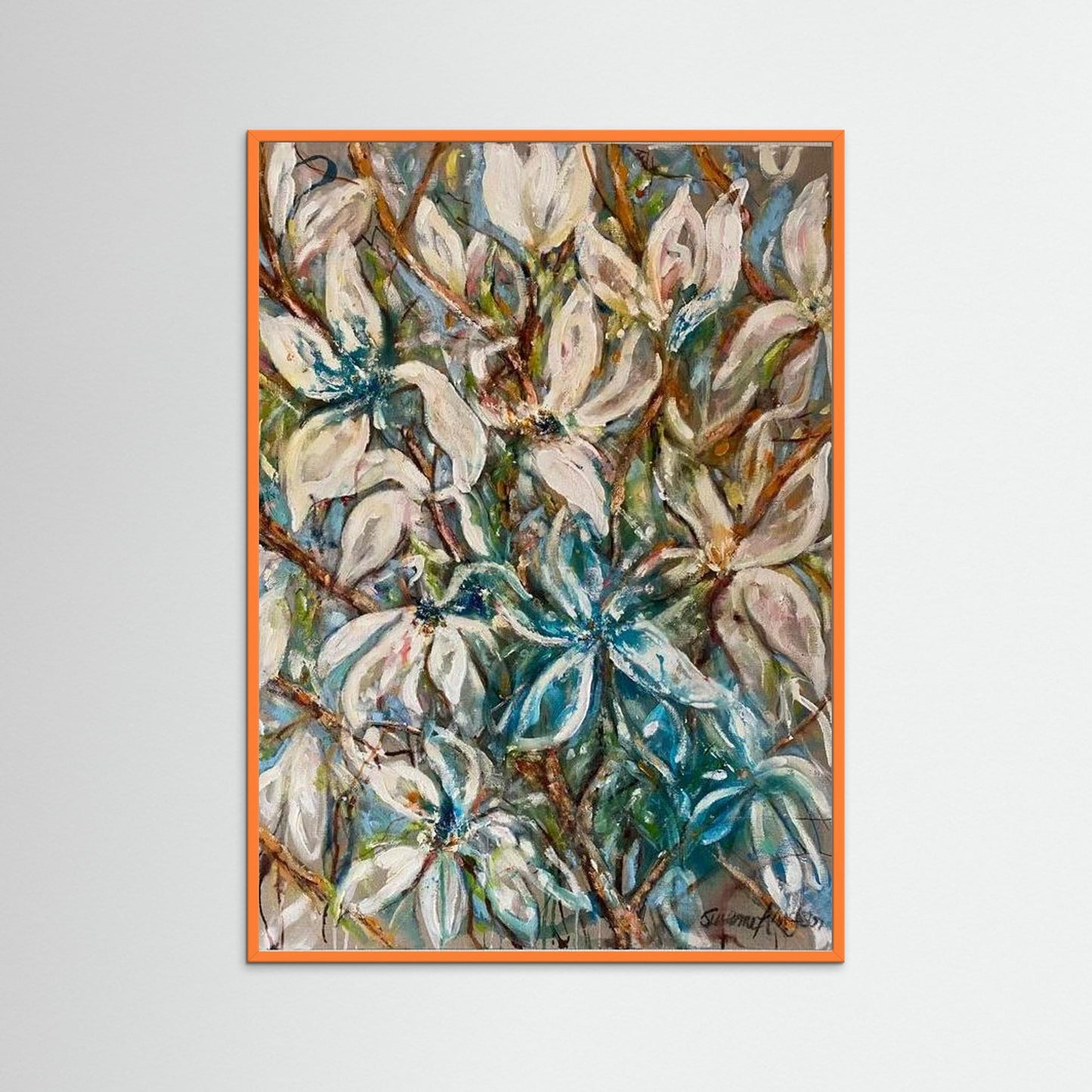 Magnolia grenar – konsttryck med mjuk elegans