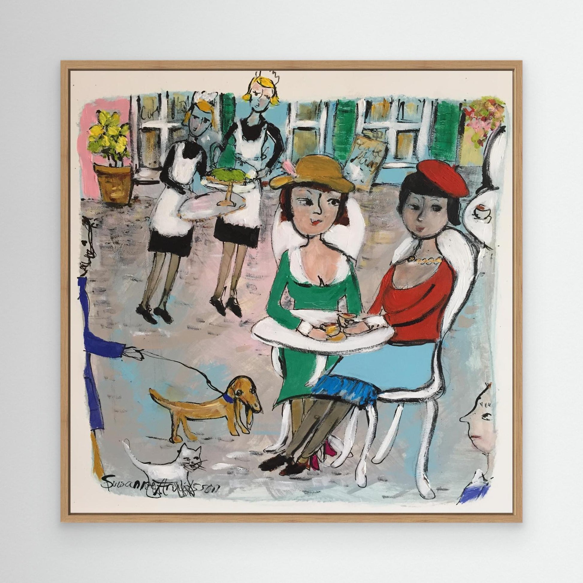 Konsttryck på canvas - Livet på torget