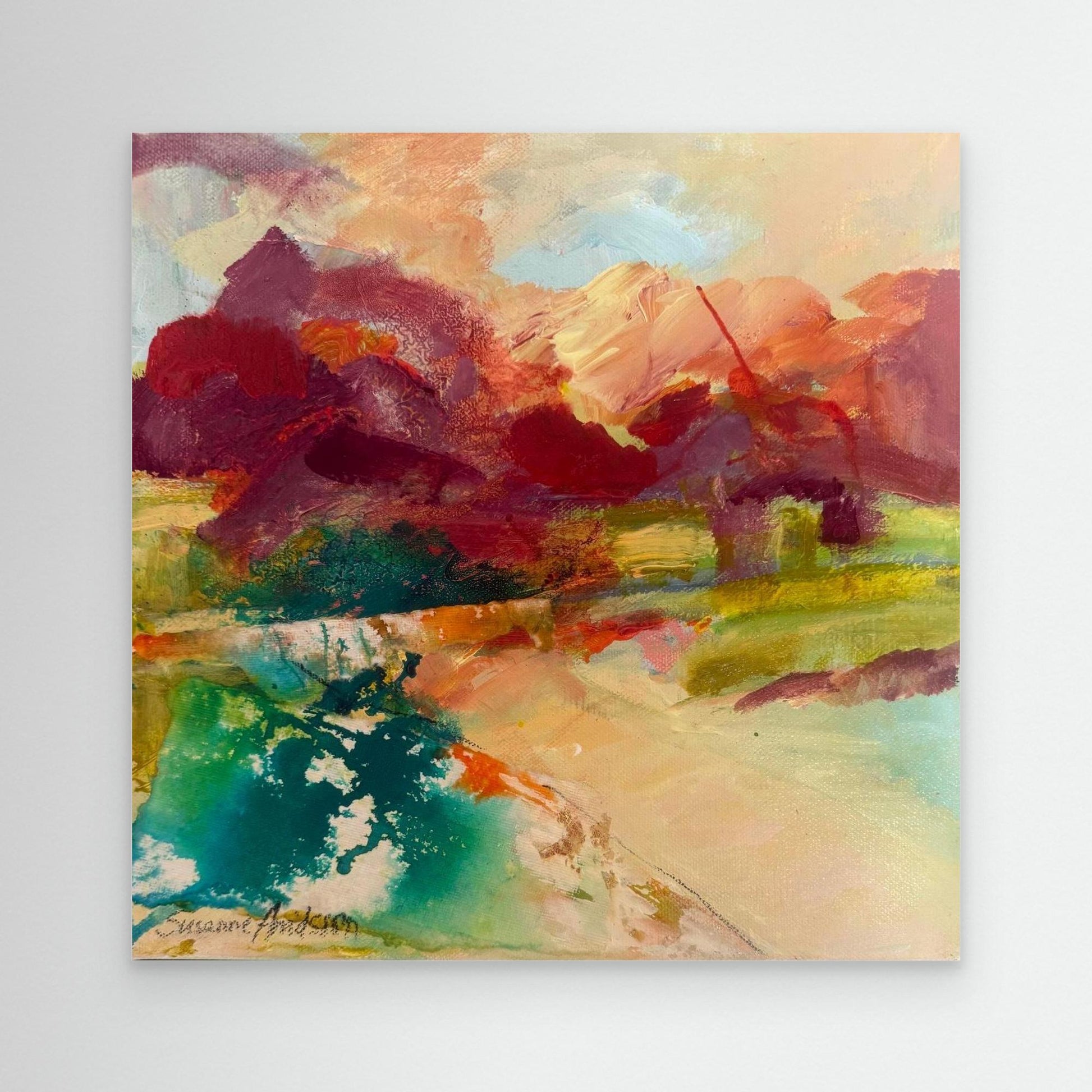 Sprudlande Färgglädje - Tryck på canvas