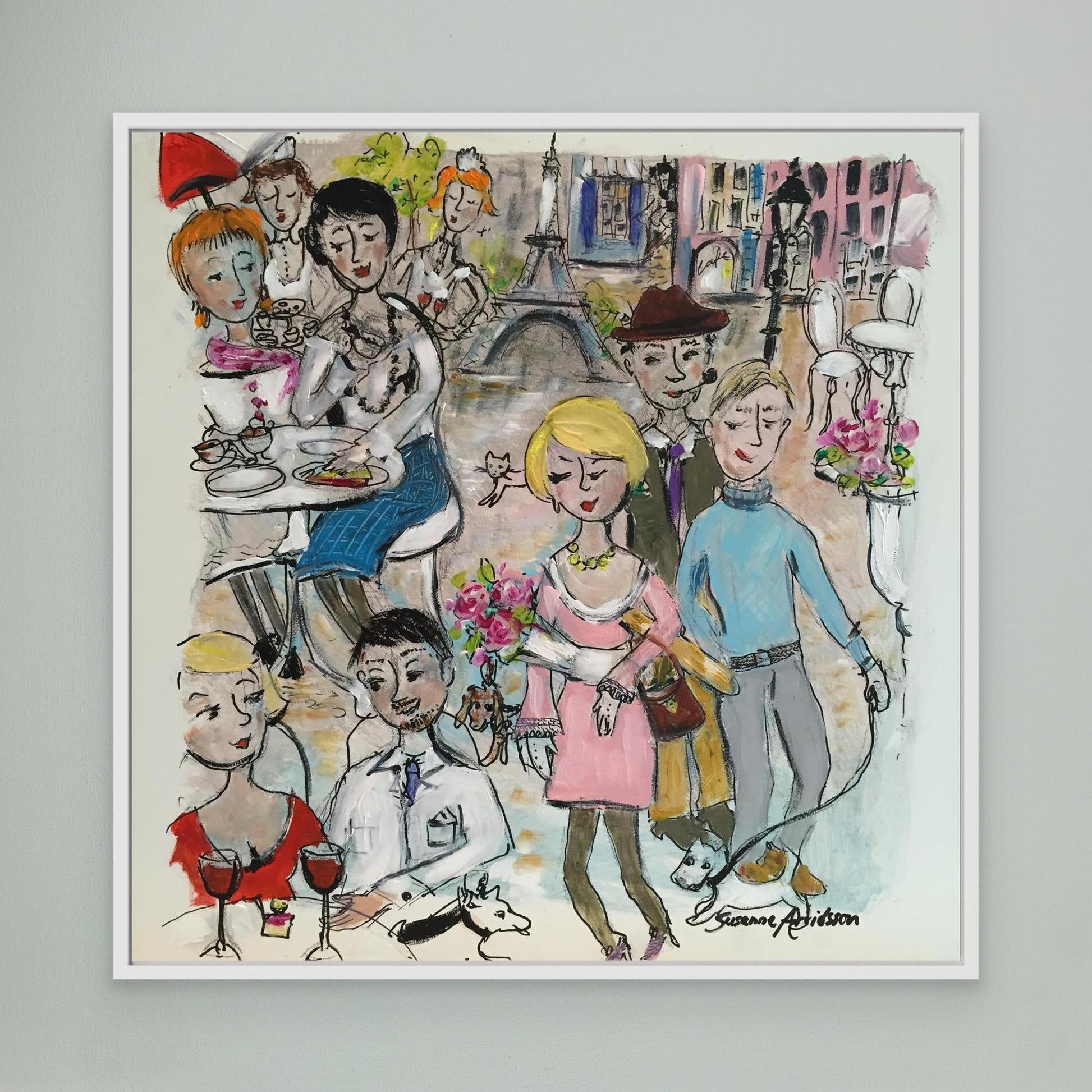  Konsttryck på canvas - Paris – en naivistisk vy