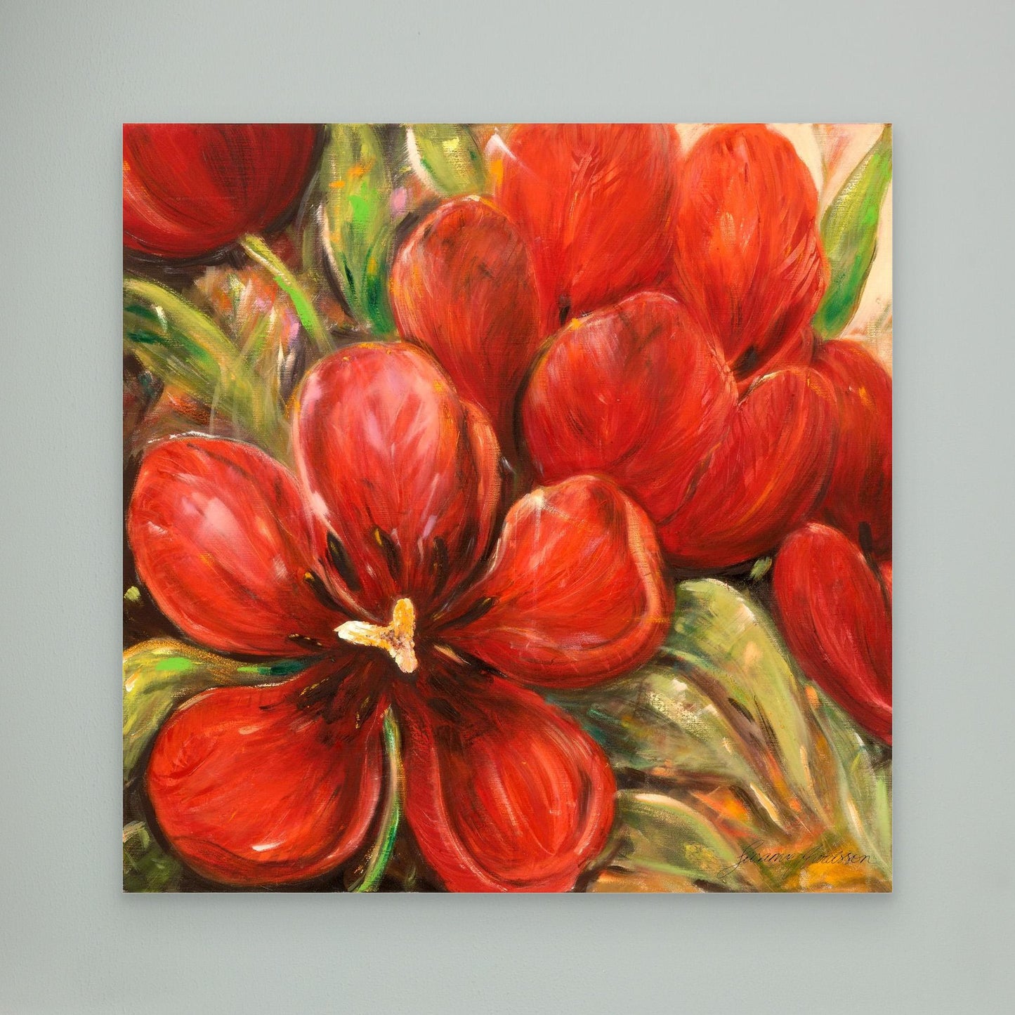 Röda tulpaner - prints on Canvas