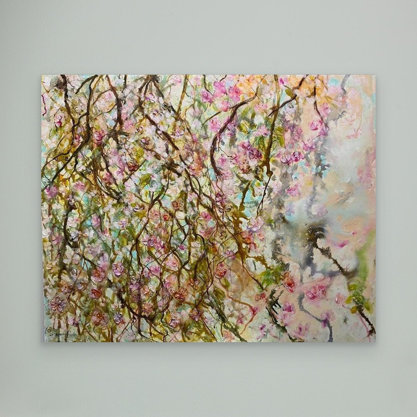Blommande Grenar – konsttryck på canvas med ljus vårkänsla