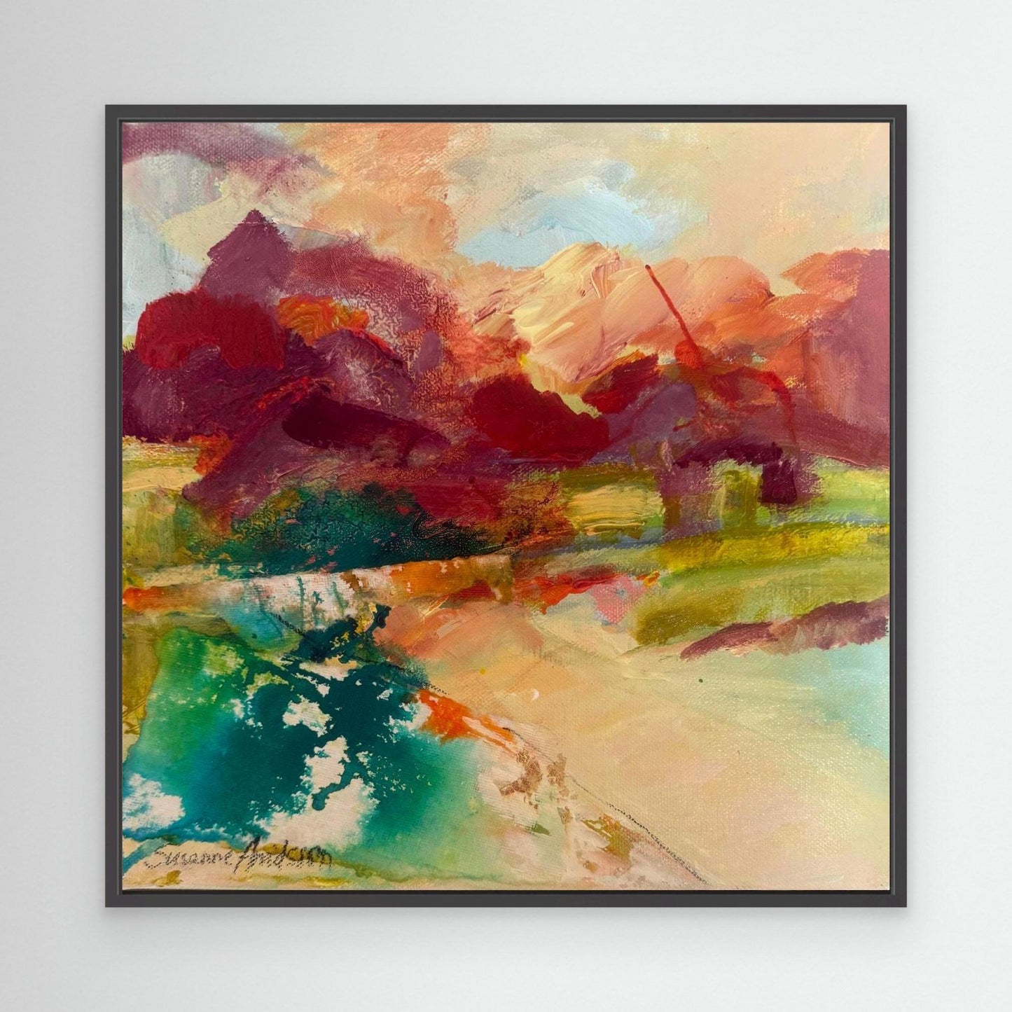 Sprudlande Färgglädje - Tryck på canvas