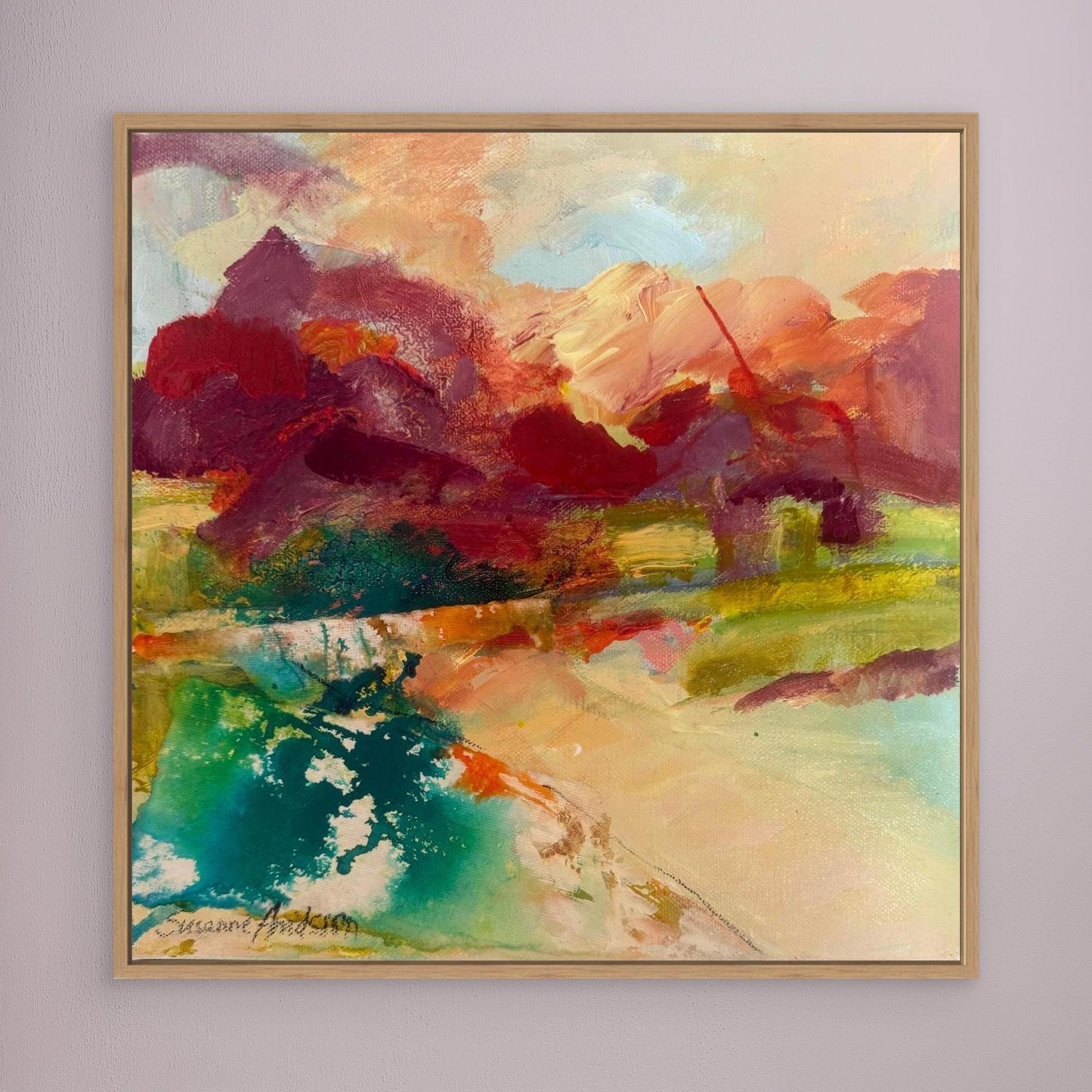 Sprudlande Färgglädje - Tryck på canvas